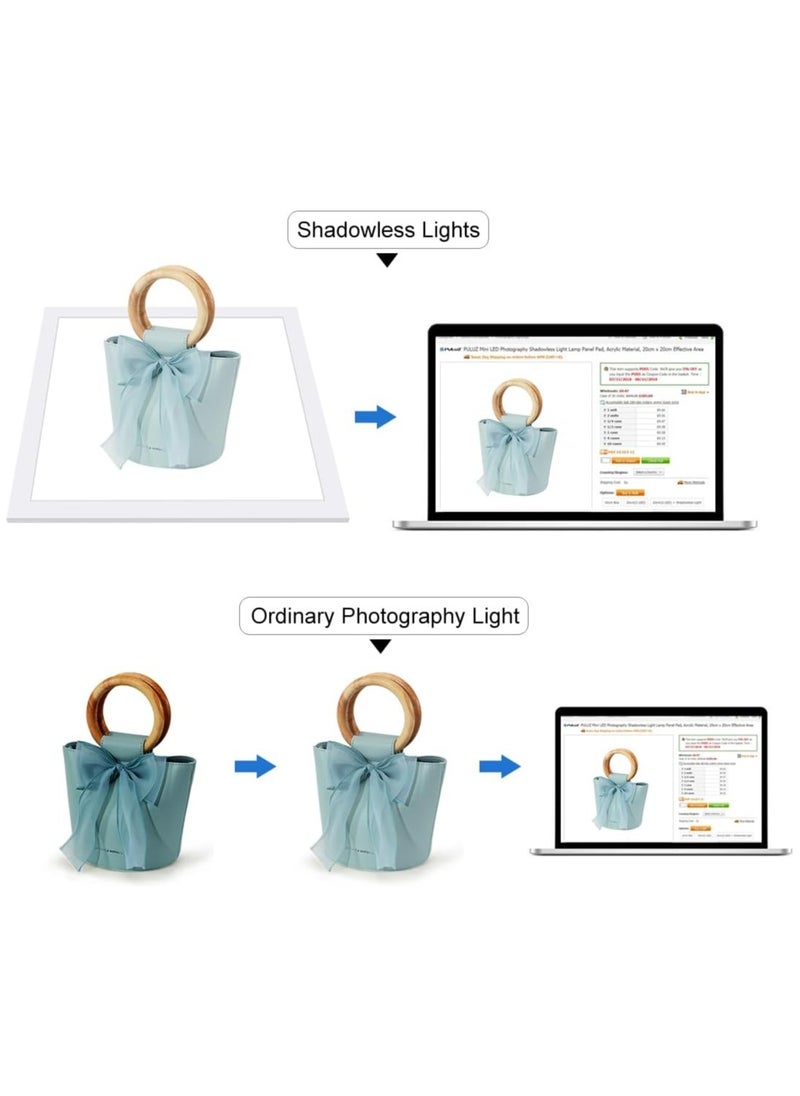 PULUZ 1200LM LED Photography Shadowless Light Lamp Panel Pad with Switch, Acrylic Material, No Polar Dimming Light, 34.7cm x 34.7cm Effective Area