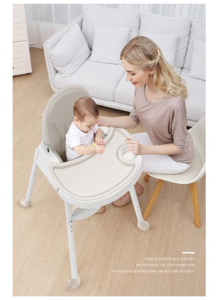 Dining Chair,Baby Dining Chair,Multifunctional Portable Folding Dining Chair,Free Adjustable,Safe and Environmentally Friendly,White