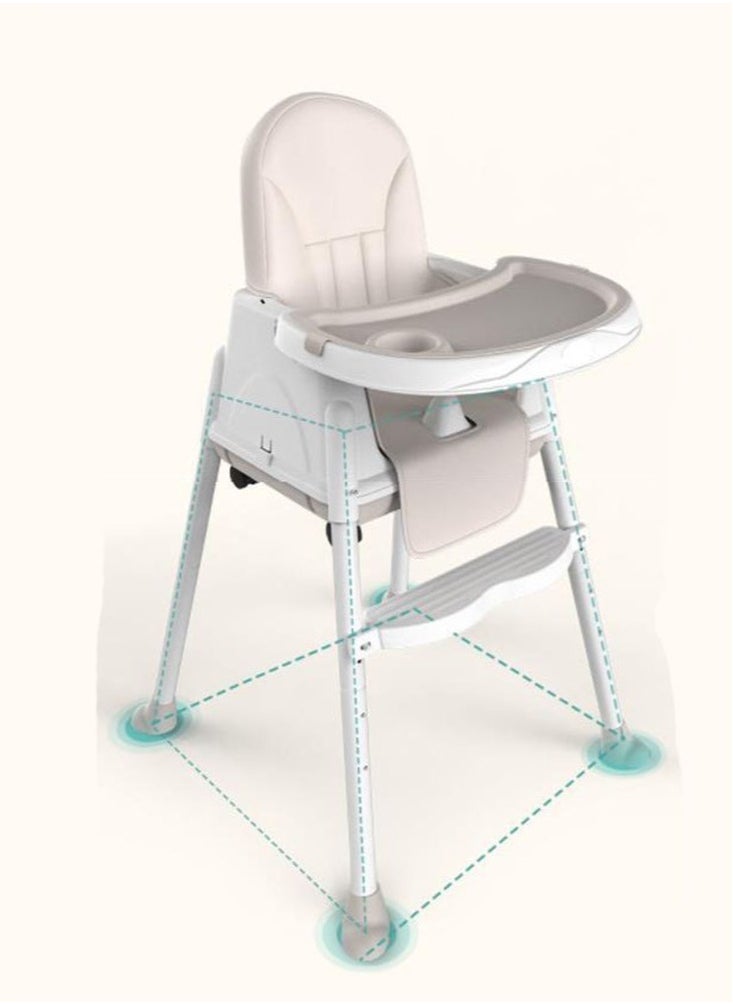 Dining Chair,Baby Dining Chair,Multifunctional Portable Folding Dining Chair,Free Adjustable,Safe and Environmentally Friendly,White