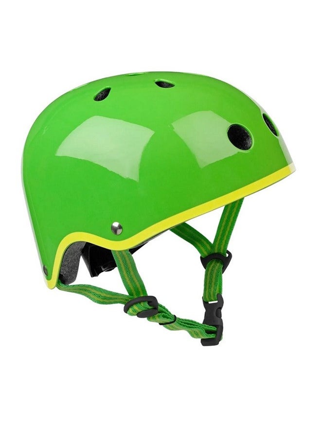Micro Green with Yellow Trim Kids Helmet (Medium) (53-57cm) | Kids Helmet | Kick Scooter Helmets | Sports Helmet for Kids | Helmet with Adjustable Straps | Riding Kids Helmet | Kids Safety | Helmet for Kids