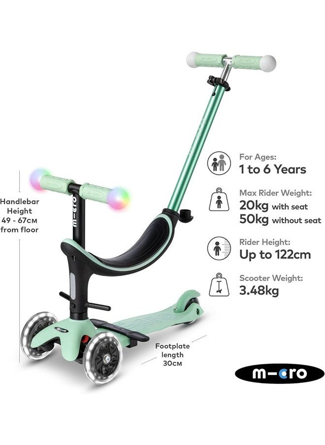 Micro Scooters | Mini Micro 2 Grow LED 4in1 Toddler's Trike | Handlebar Adjustable | Foldable | Lightweight | Boys & Girls | Scooter for Kids | Scooters | Kids Scooter