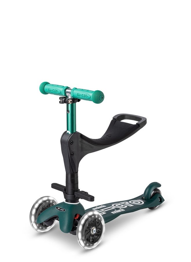 Micro Scooters- Mini Deluxe 3 in 1 Deluxe Eco - Green| Scooter for Kids | Kids Scooter | Scooter with LED Wheels | Scooter for Kids 3-5 Years