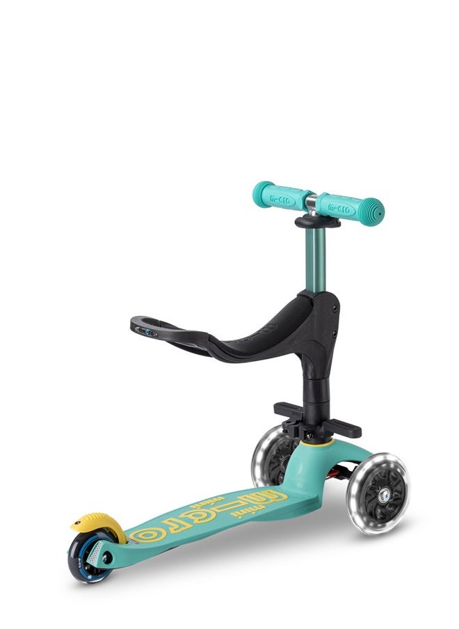 Micro Scooters- Mini Deluxe 3 in 1 Deluxe Eco - Mint | Scooter for Kids | Kids Scooter | Scooter with LED Wheels | Scooter for Kids 3-5 Years