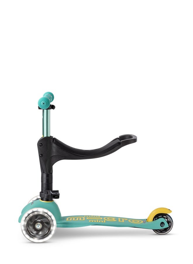 Micro Scooters- Mini Deluxe 3 in 1 Deluxe Eco - Mint | Scooter for Kids | Kids Scooter | Scooter with LED Wheels | Scooter for Kids 3-5 Years