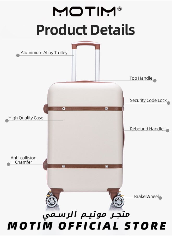 Vintage Style Travel Luggage Lightweight Durable Expandable Suitcase Expandable PC Hard Shell Clearance Luggage with TSA Lock Spinner Wheels Telescopic Handle