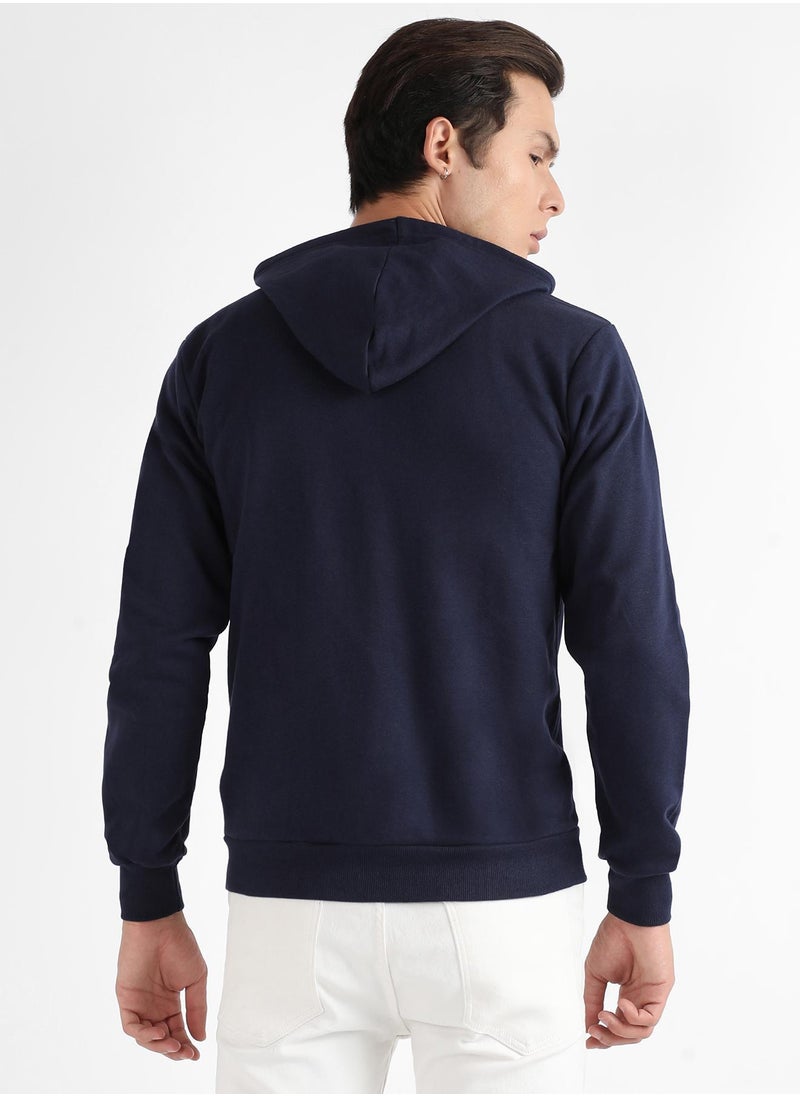 Men's Dark Blue Honest Hoodie With Insert Pocket