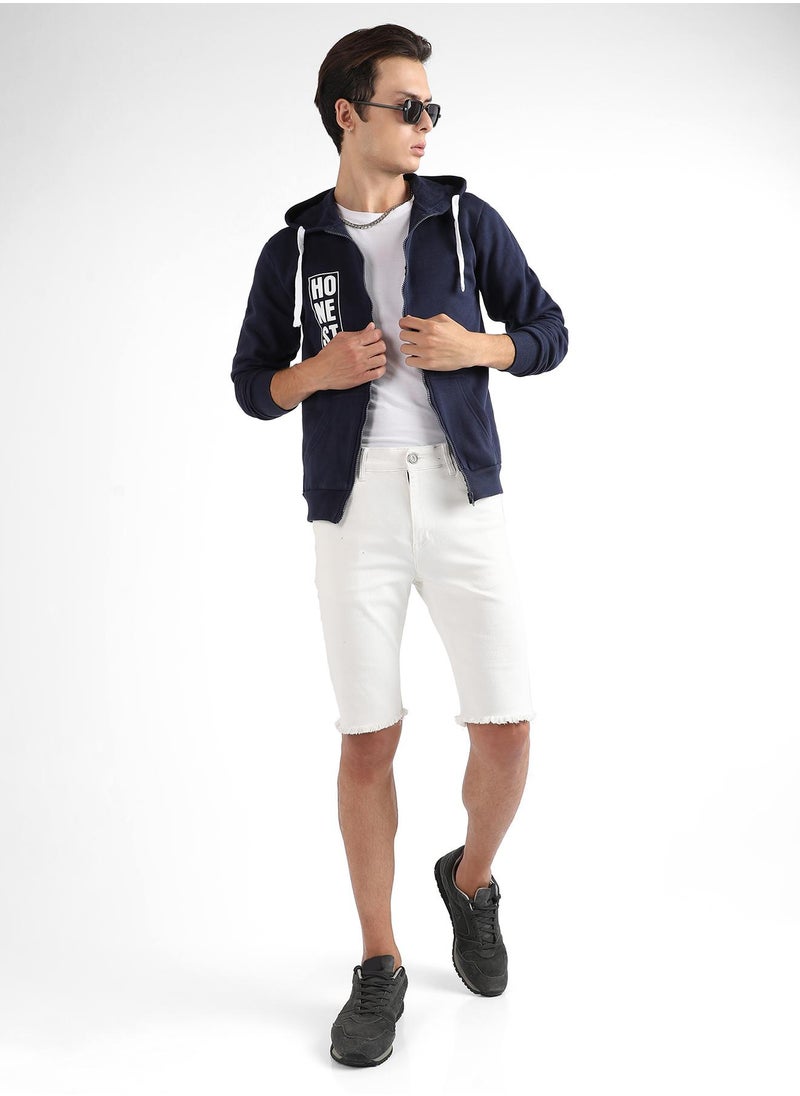 Men's Dark Blue Honest Hoodie With Insert Pocket