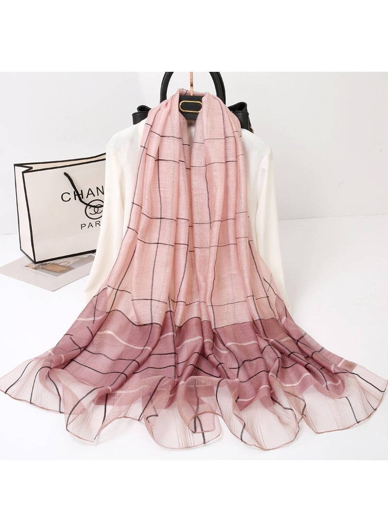 Fashion Luxury Silk Scarf Lightweight ShawlRice camel Rice camel