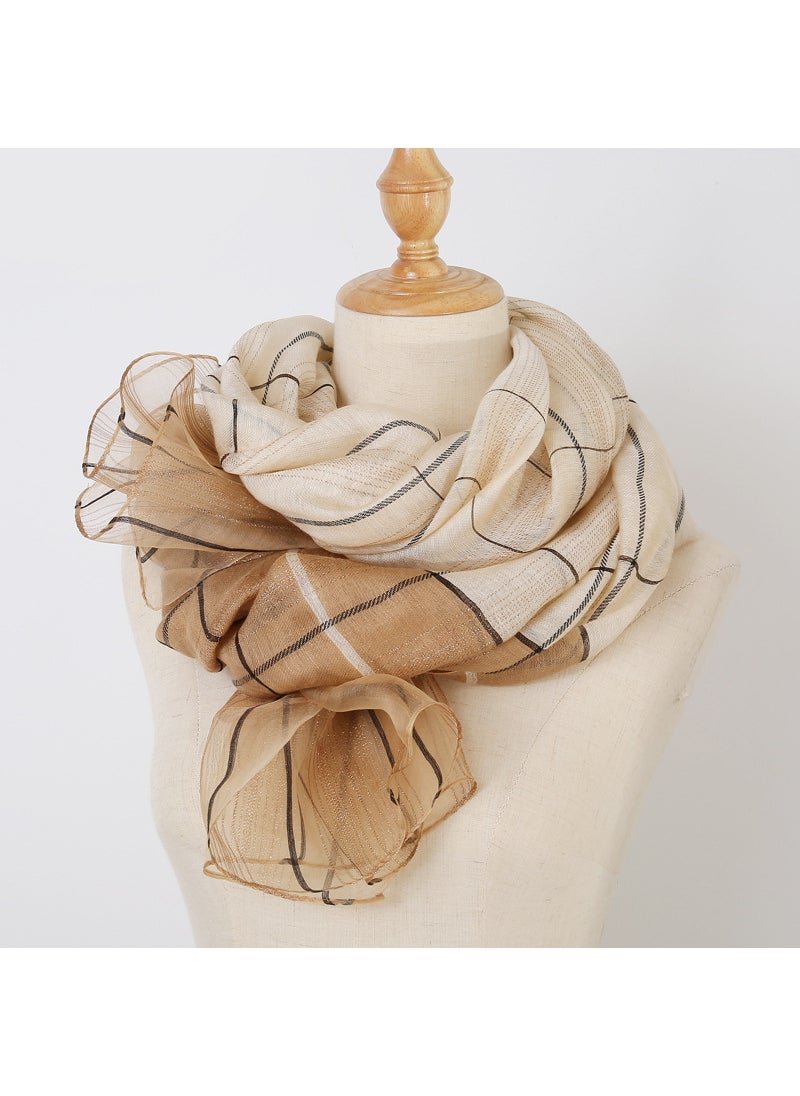 Fashion Luxury Silk Scarf Lightweight ShawlBlack Green Black Green