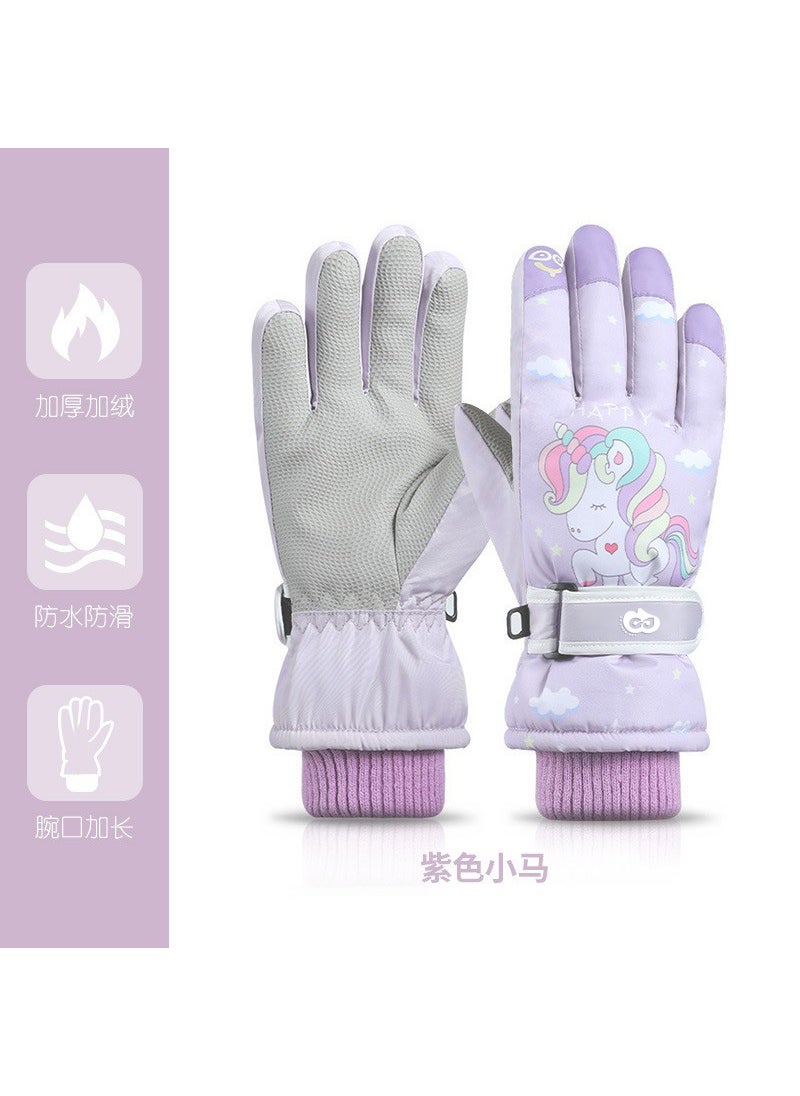 Kids Winter Gloves Warm Waterproof Snow Play Spaceship