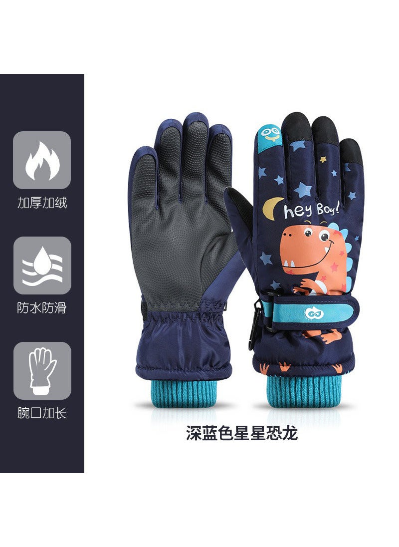 Kids Winter Gloves Warm Waterproof Snow Play Spaceship