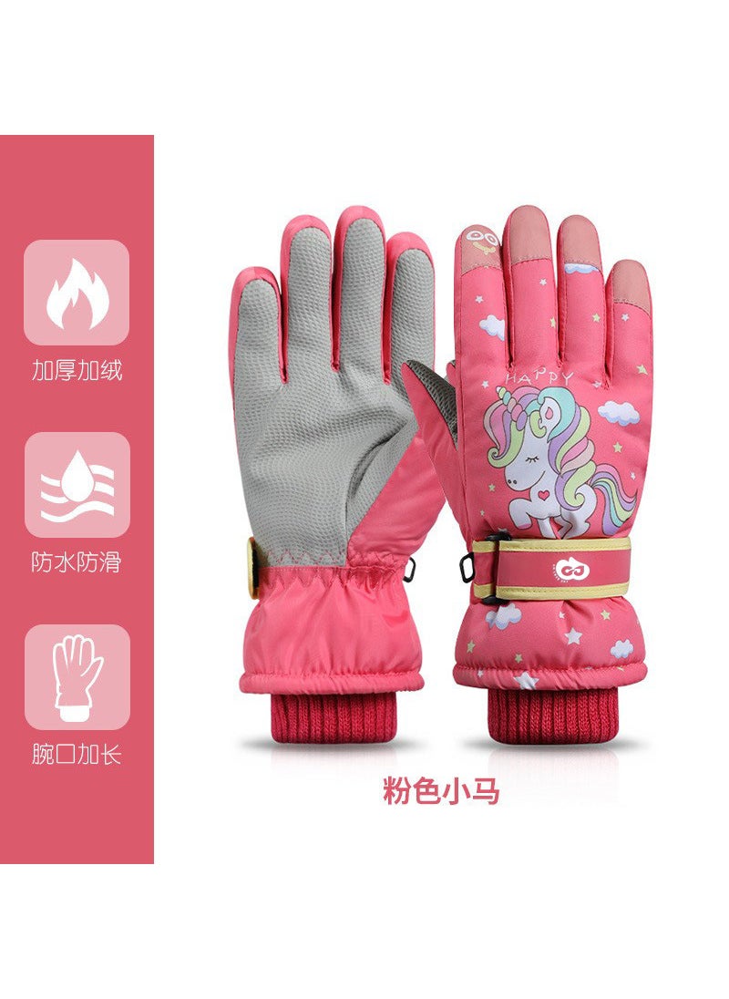 Kids Winter Gloves Warm Waterproof Snow Play Spaceship