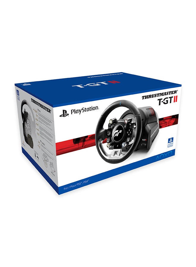 Thrustmaster T-GT II, Racing Wheel with Set of 3 Pedals, PS5, PS4, PC, Real-Time Force Feedback, Brushless 40-Watt Motor, Dual-Belt System, Magnetic Technology, Interchangeable Wheel