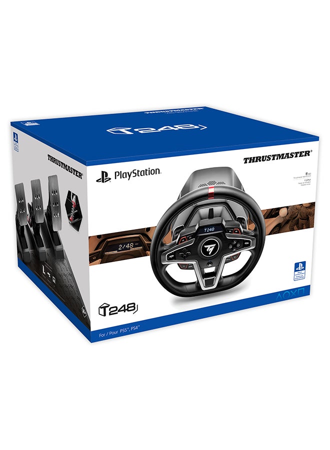 Thrustmaster T248, Racing Wheel and Magnetic Pedals, PS5, PS4, PC, HYBRID DRIVE, Magnetic Paddle Shifters, Dynamic Force Feedback, Screen with Racing Information