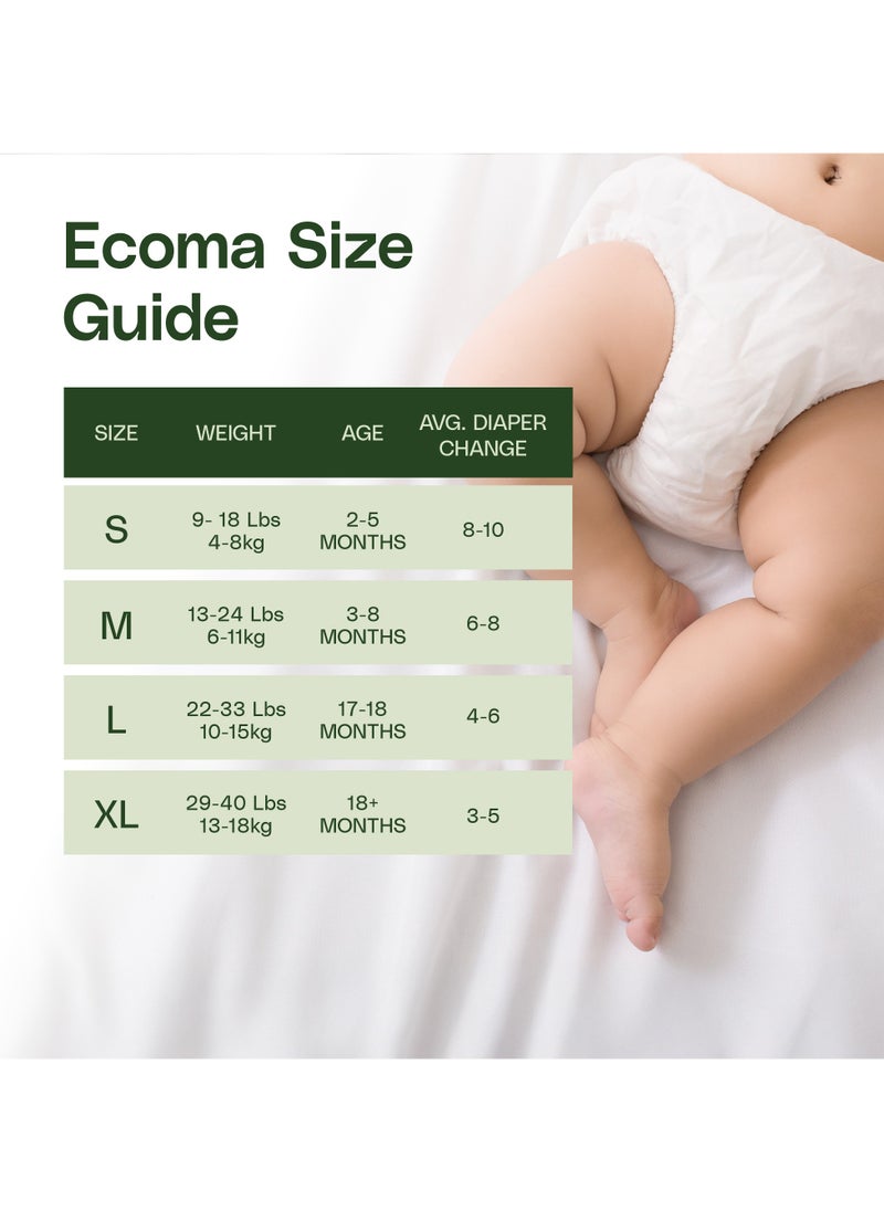 Plant Based, Hypoallergenic Baby Diapers Size 4(10-15Kg), Large | Chemical Free | Day & Overnight | Luxuriously Soft | Suitable for Sensitive Skin | Unscented | Hygienically Sealed |  45% plant based