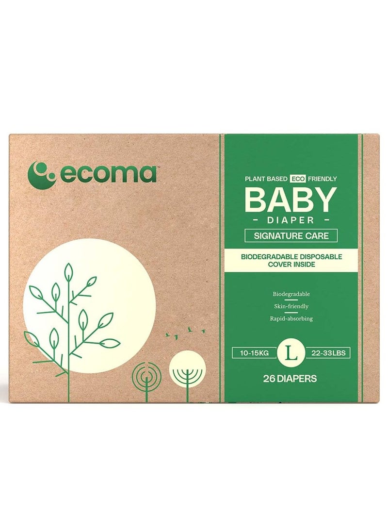 Plant Based, Hypoallergenic Baby Diapers Size 4(10-15Kg), Large | Chemical Free | Day & Overnight | Luxuriously Soft | Suitable for Sensitive Skin | Unscented | Hygienically Sealed |  45% plant based