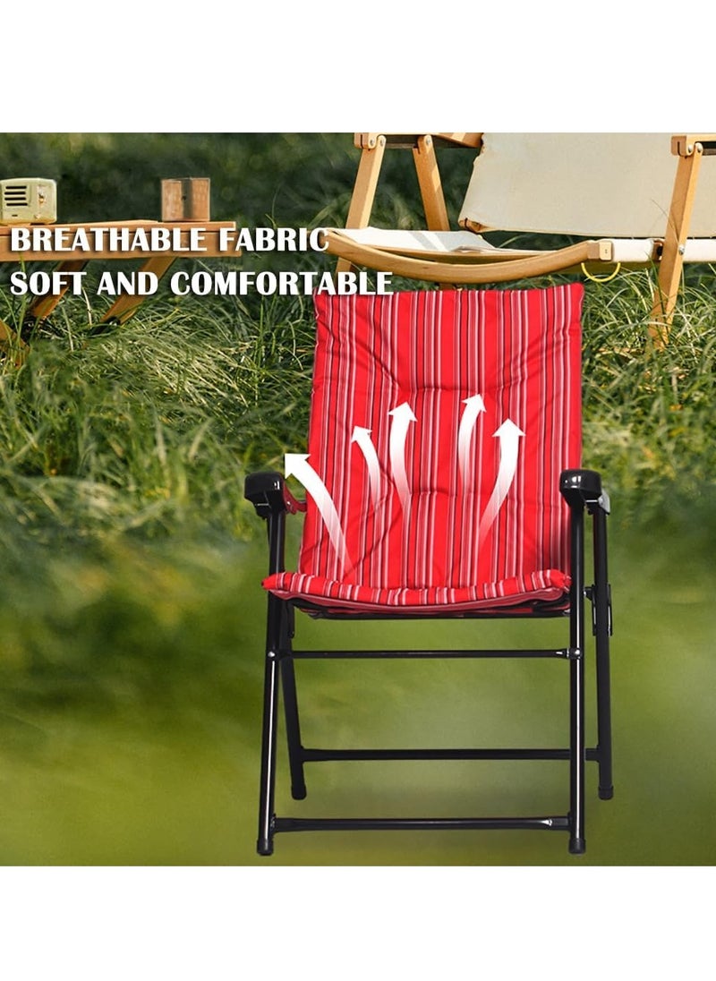 Camping Chair Folding Chair Portable Beach Chair with Soft Backrest and Armrest for Outdoor Camp Beach Travel Picnic Hiking(Blue)