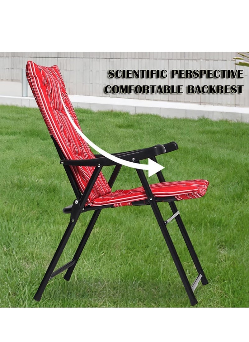 Camping Chair Folding Chair Portable Beach Chair with Soft Backrest and Armrest for Outdoor Camp Beach Travel Picnic Hiking(Blue)