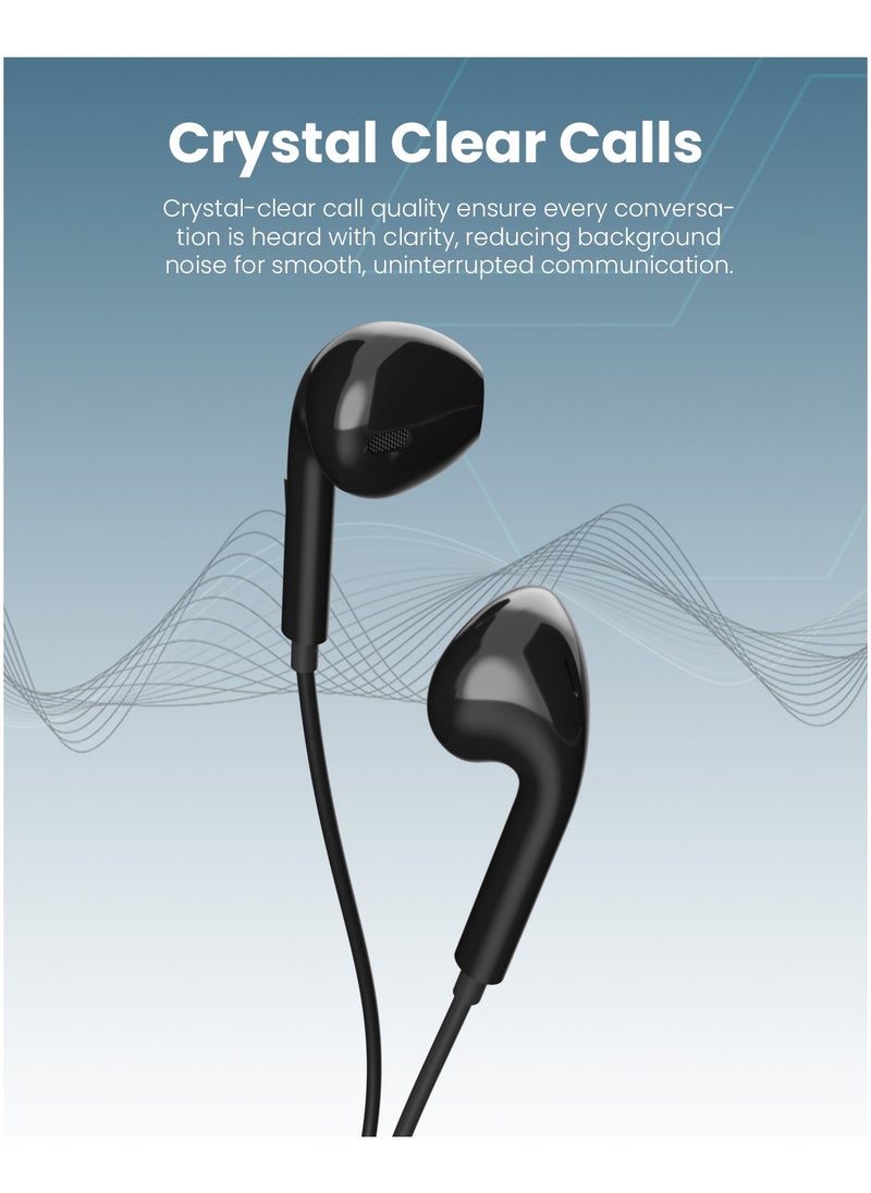 Moxedo Wired Stereo Lightning Earphone with In-Line Remote, Built-in Microphone Compatible for iPhone 14/13/12/11 Pro Max/X/XS Max/XR - Black