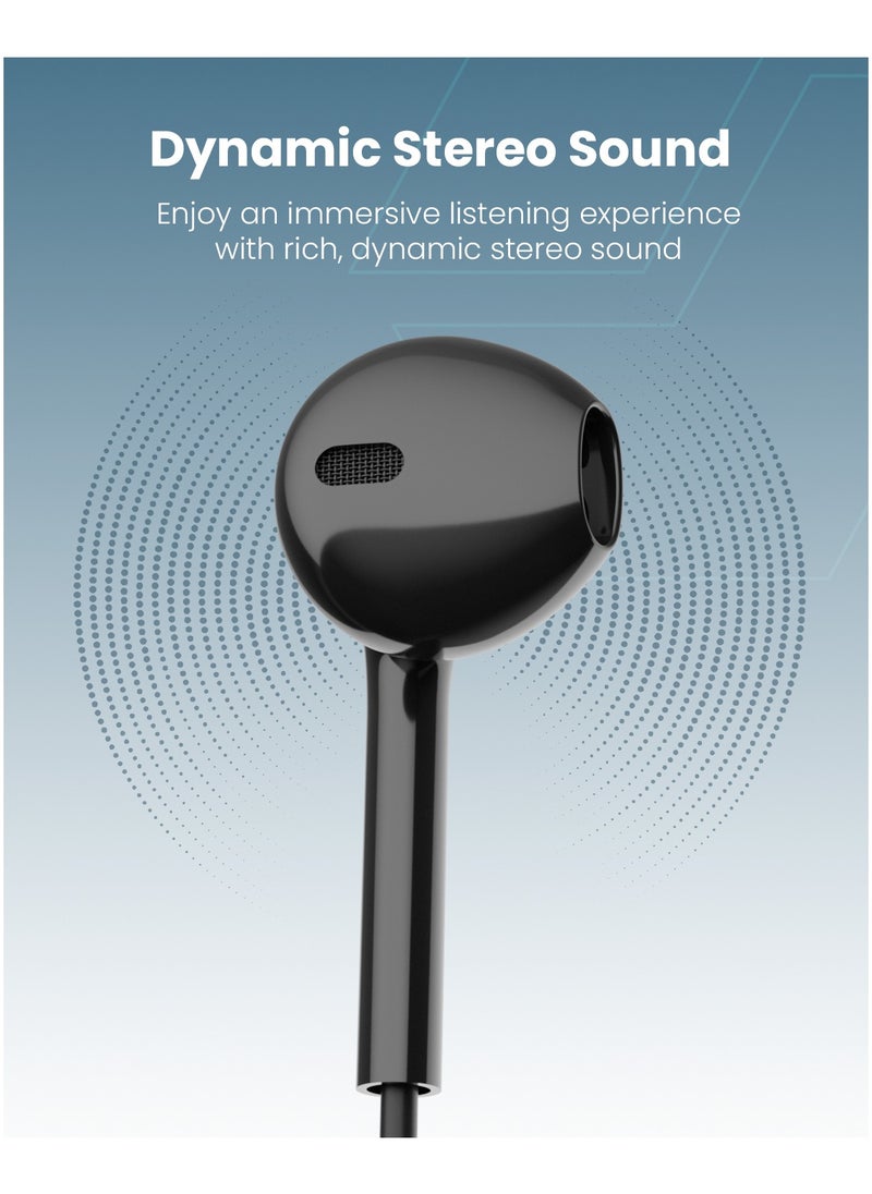 Moxedo Mono Stereo Earphone Lightning Connector Earphone In-Line Remote, Built-in Microphone Compatible for iPhone 14/13/12/11 Pro Max/X/XS Max/XR - Black