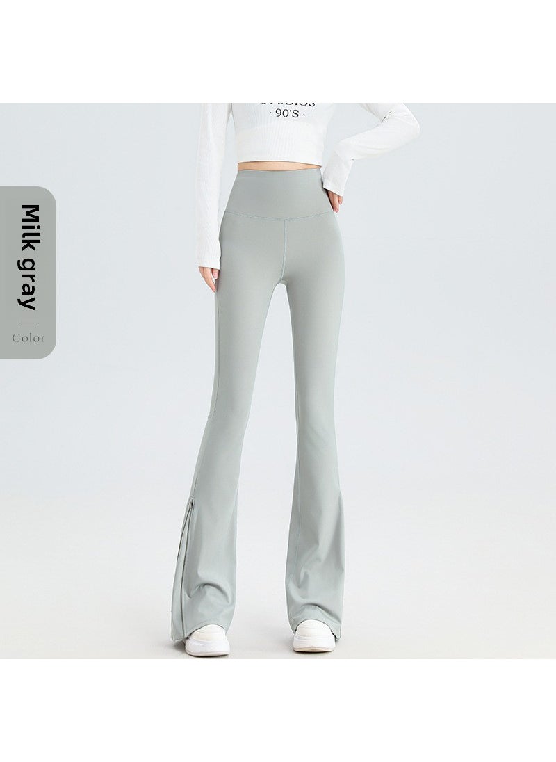 2024 Womens High Waist Flared Shark Pants Slim Black Yoga Leggings lengthening khakis