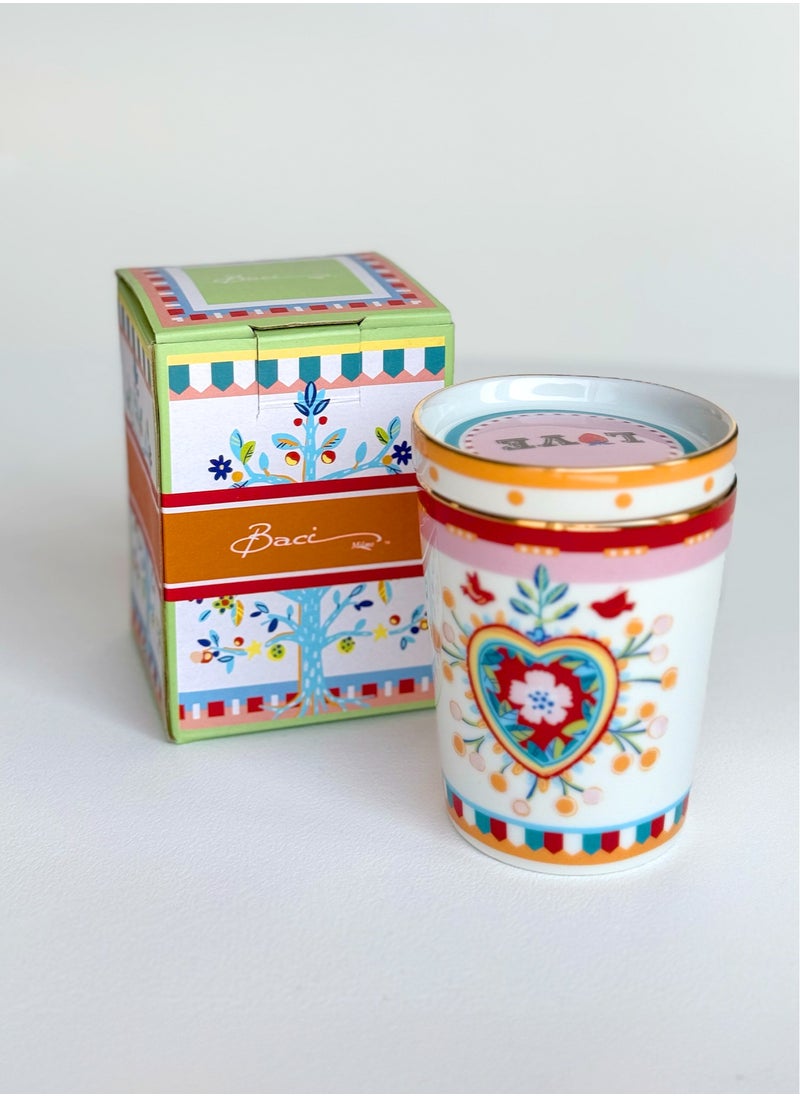 Cup With Lid/Saucer D 9 cm, H 12 cm Porcelain Mamma Mia Heart