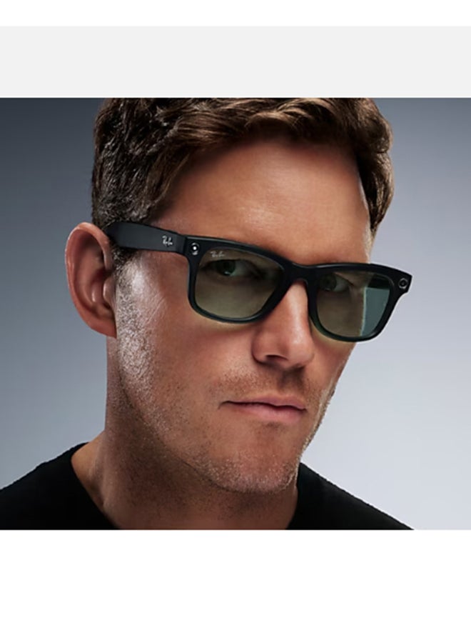 Ray-Ban Wayfarer RW4008 Large Matte Black Clear Graphite Green Transition Black