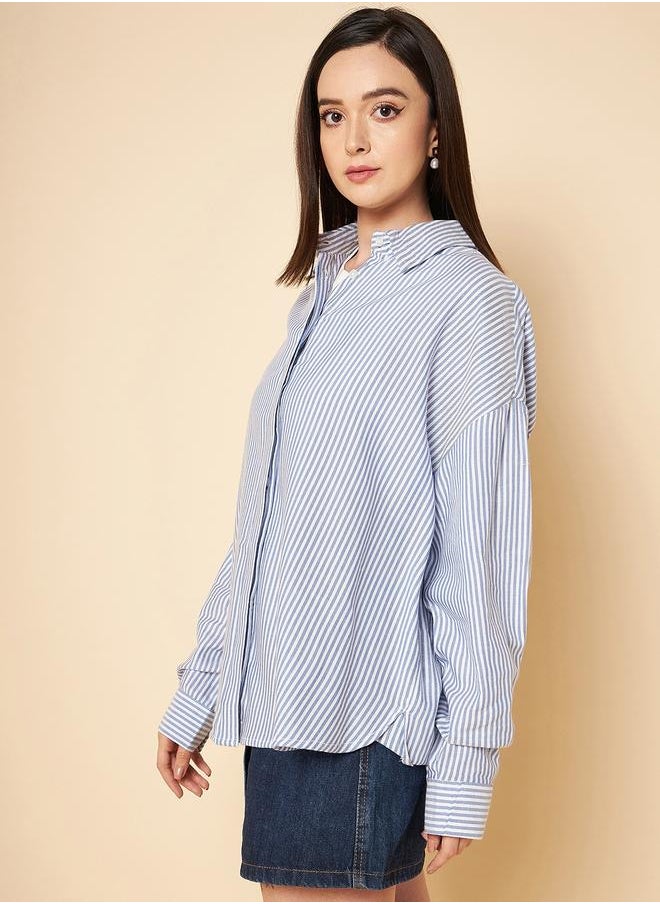 Stay effortlessly stylish with this comfortable Grey Oversized Shirts Solid design crafted from 100% Cotton featuring Long Sleeves with Button closure.