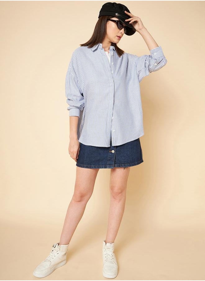 Stay effortlessly stylish with this comfortable Grey Oversized Shirts Solid design crafted from 100% Cotton featuring Long Sleeves with Button closure.