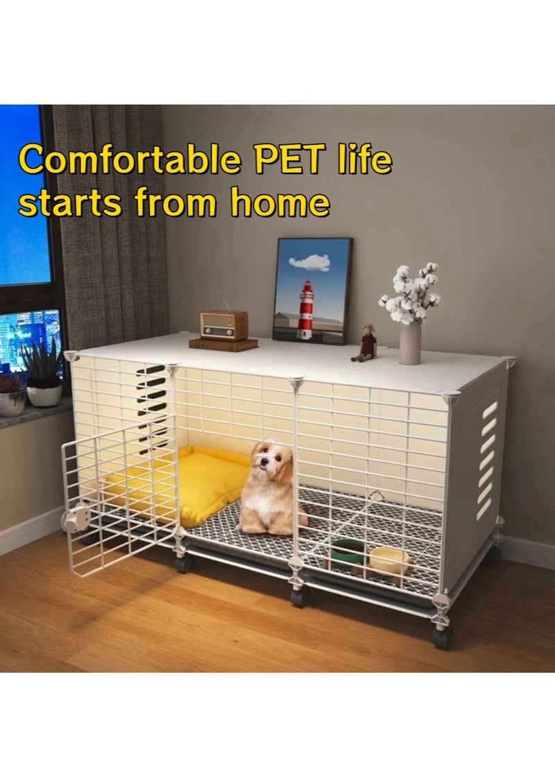 Dog cage for small dogs  indoor dog kennel and toilet Perfect for Pet Lovers in Compact Spaces Size: 109*37*57