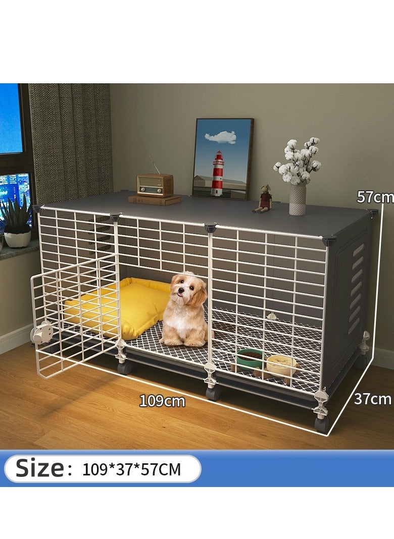Dog cage for small dogs  indoor dog kennel and toilet Perfect for Pet Lovers in Compact Spaces Size: 109*37*57