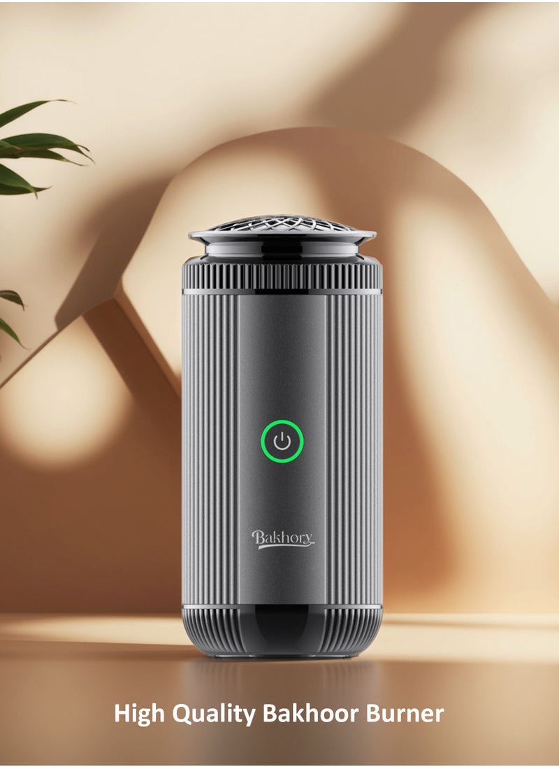 Turbo Electric Bakhoor Burner with Radiator Fan, Rechargeable Type C Incense & Oud Diffuser, 2000mAh Battery Portable Mabkhara for Home, Car, Office, Yoga, Ramadan & Gift Use
