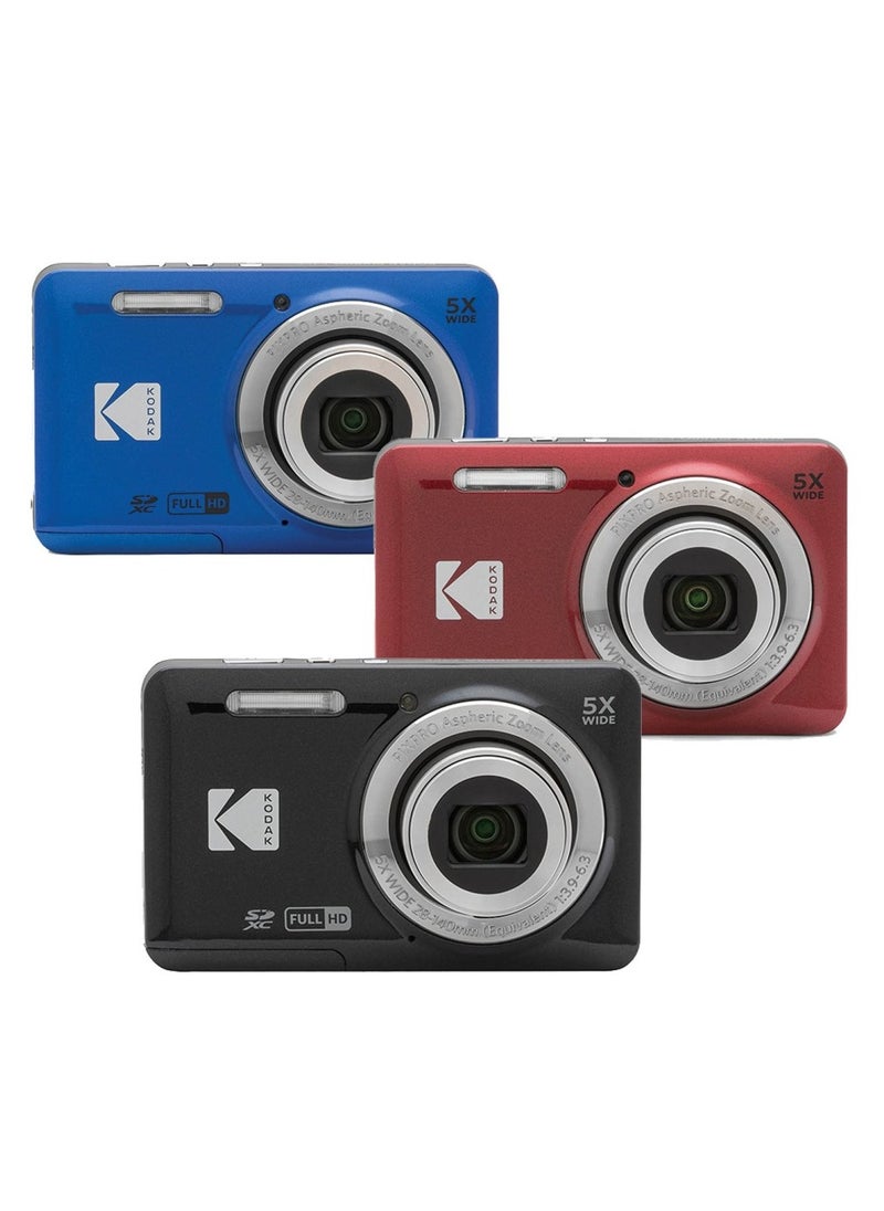 PIXPRO FZ55-BK 16MP Digital Camera 5X Optical Zoom 28mm Wide Angle 1080P Full HD Video 2.7