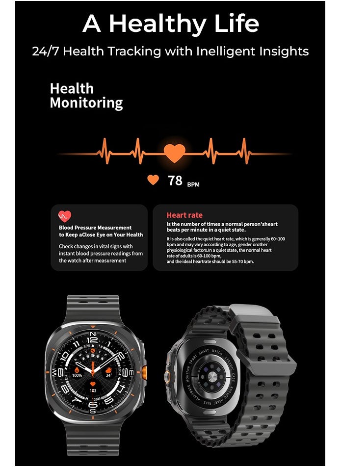 Charome T14 Ultra Smart Watch Premium Black Edition Advanced Health Monitoring, Fitness Tracking, Long Battery Life, Water-Resistant, Touchscreen Display