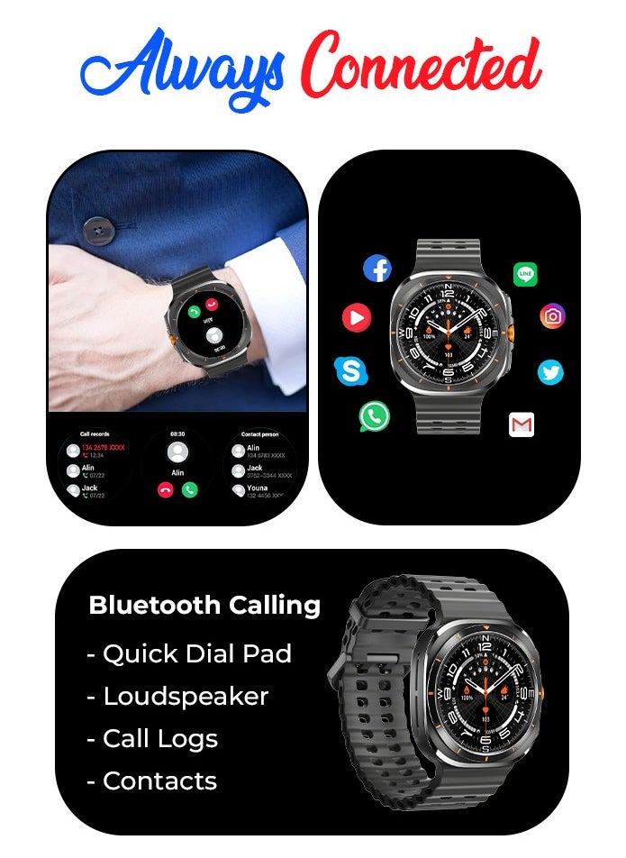 Charome T14 Ultra Smart Watch Premium Black Edition Advanced Health Monitoring, Fitness Tracking, Long Battery Life, Water-Resistant, Touchscreen Display
