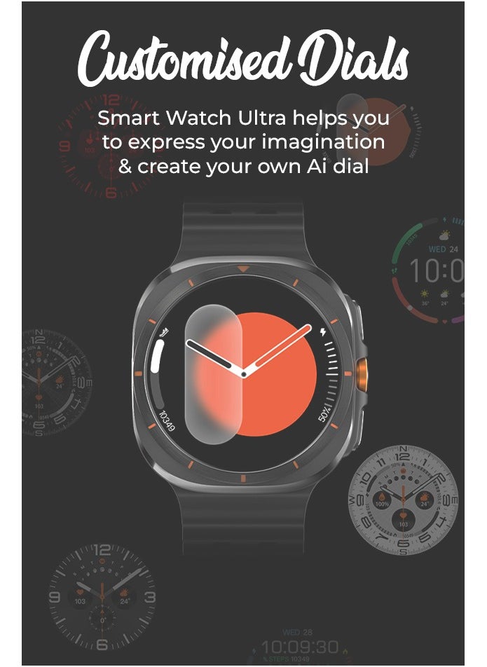 Charome T14 Ultra Smart Watch Premium Black Edition Advanced Health Monitoring, Fitness Tracking, Long Battery Life, Water-Resistant, Touchscreen Display