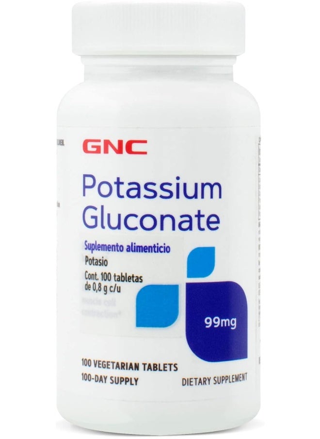 Potassium Gluconate 99Mg, 100 Tablets, Supports Normal Muscle Function