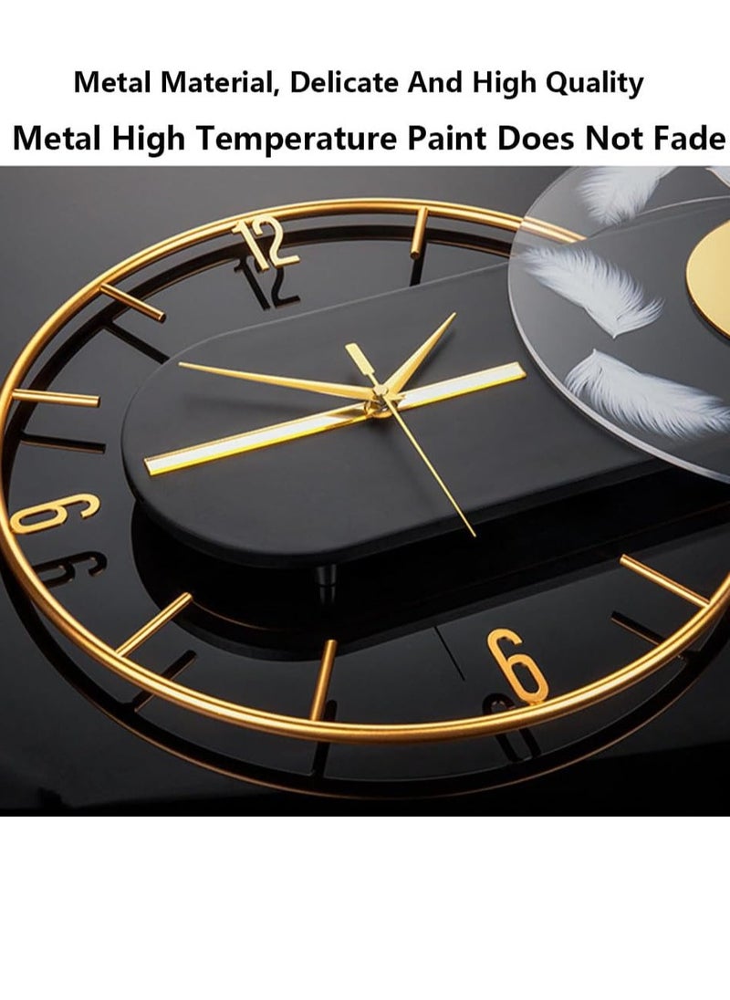 Metal Wall Clock – Silent Non-Ticking, Multicolor Modern Design – Perfect for Living Room, Bedroom, Office & Cafe Decor 60 x 3.81 x 36 cm (1 PC)