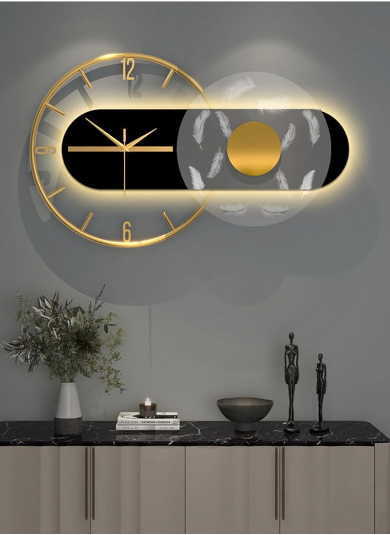 Metal Wall Clock – Silent Non-Ticking, Multicolor Modern Design – Perfect for Living Room, Bedroom, Office & Cafe Decor 60 x 3.81 x 36 cm (1 PC)