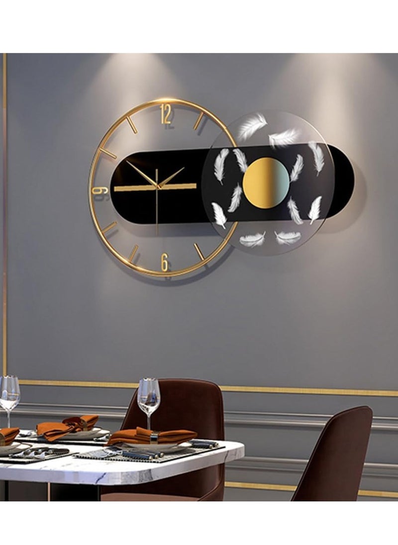 Metal Wall Clock – Silent Non-Ticking, Multicolor Modern Design – Perfect for Living Room, Bedroom, Office & Cafe Decor 60 x 3.81 x 36 cm (1 PC)