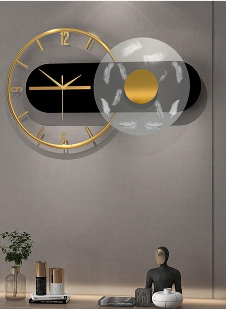 Metal Wall Clock – Silent Non-Ticking, Multicolor Modern Design – Perfect for Living Room, Bedroom, Office & Cafe Decor 60 x 3.81 x 36 cm (1 PC)
