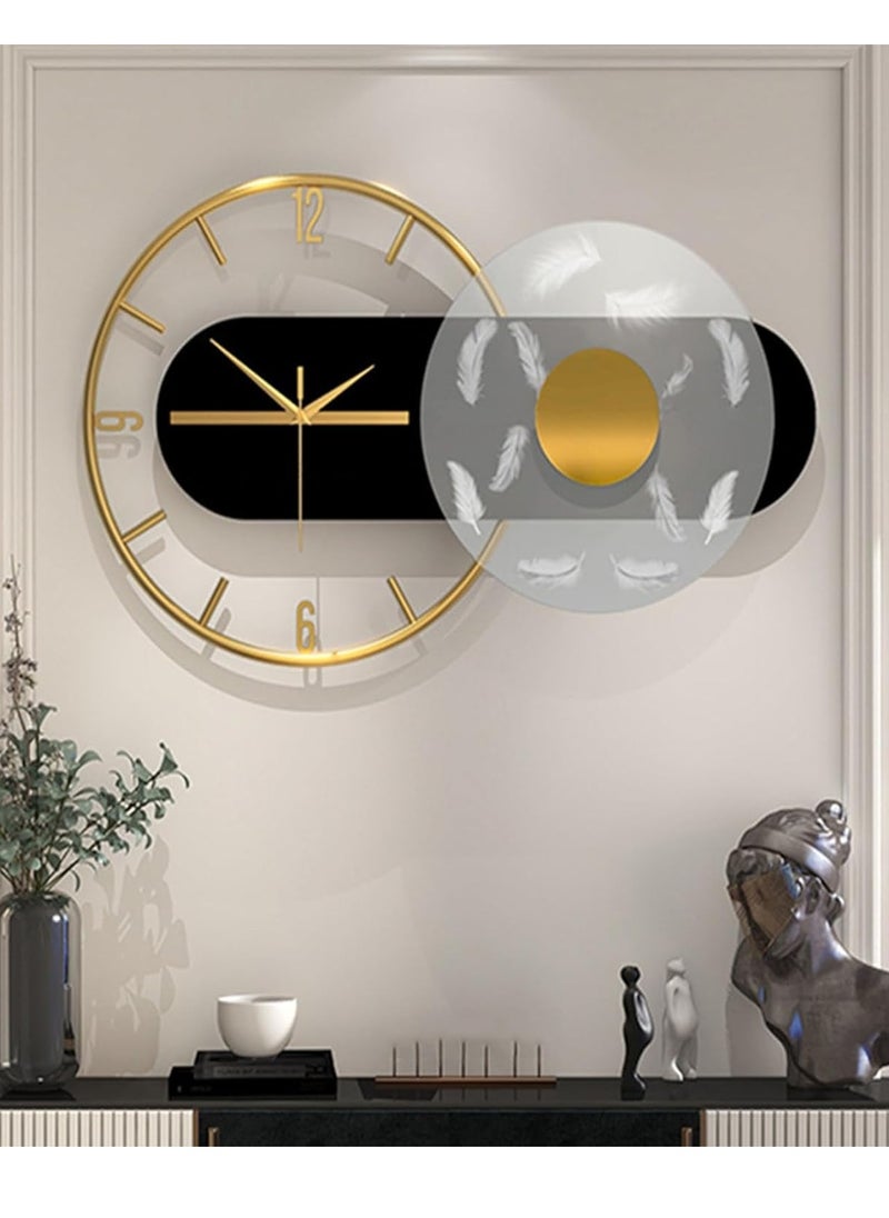 Metal Wall Clock – Silent Non-Ticking, Multicolor Modern Design – Perfect for Living Room, Bedroom, Office & Cafe Decor 60 x 3.81 x 36 cm (1 PC)