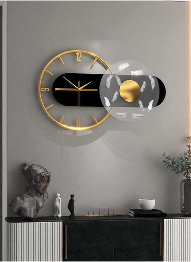 Metal Wall Clock – Silent Non-Ticking, Multicolor Modern Design – Perfect for Living Room, Bedroom, Office & Cafe Decor 60 x 3.81 x 36 cm (1 PC)