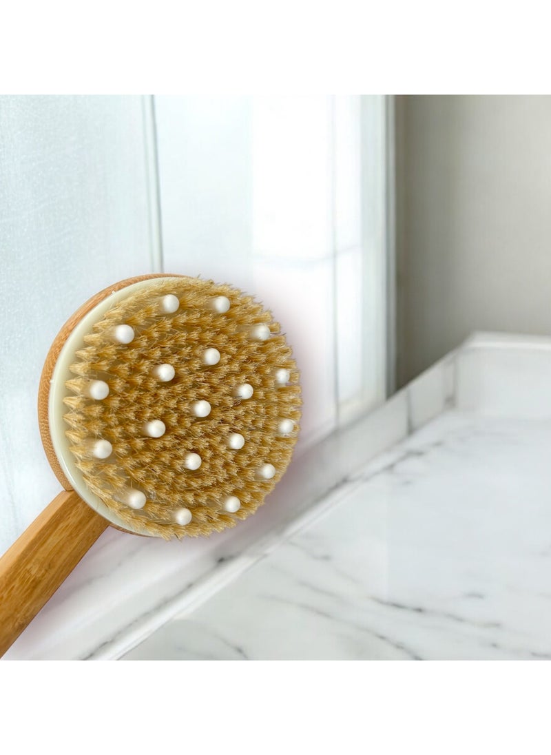 German Brand, Massage brush bamboo, High quality, Long Handle Body Brush,Bath Brush, Shower Brush Body Scrubber, Back Scrubber, Back brush, made in Germany