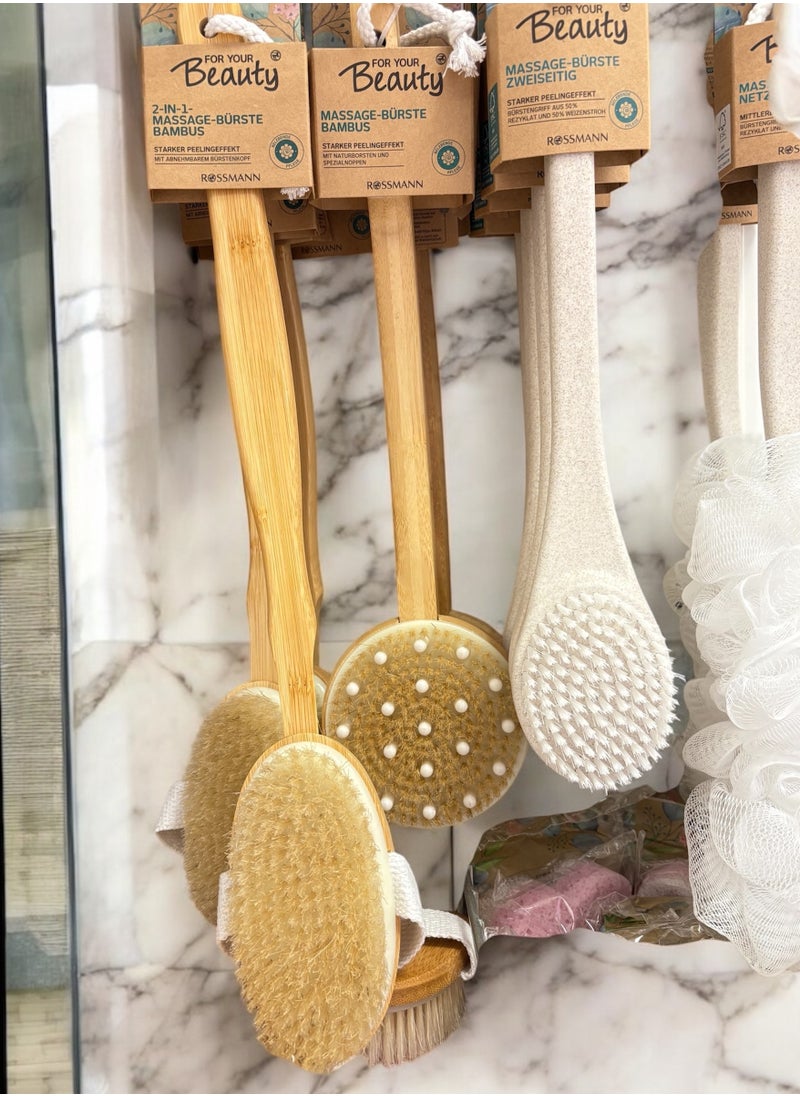 German Brand, Massage brush bamboo, High quality, Long Handle Body Brush,Bath Brush, Shower Brush Body Scrubber, Back Scrubber, Back brush, made in Germany