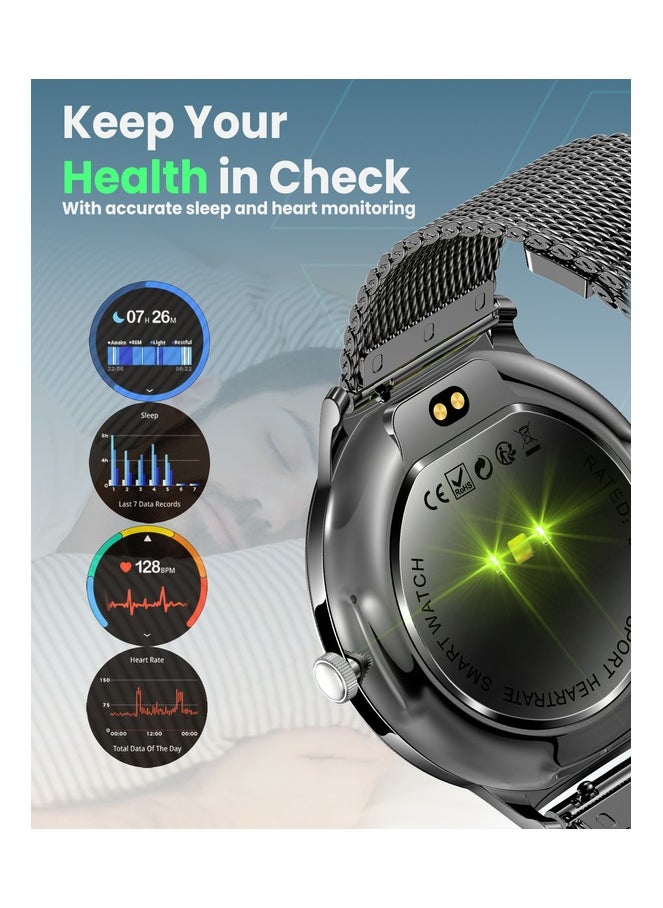 Moxedo Glory Smart Watch for Women 1.43” Amoled HD Display Fitness Watch Real Time Health Monitoring, 100+ Watch Faces, 120+ Sports Modes Fitness Activity Tracker for iOS and Android (Black)