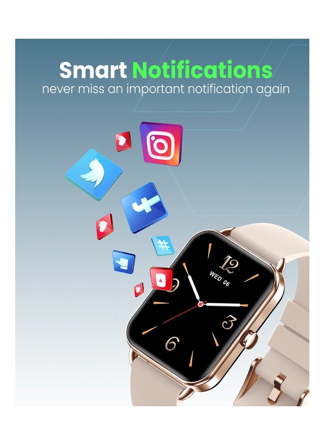 Moxedo Luna Smart Watch 1.65 Amoled HD Display 100+ Watch Faces, Bluetooth Calling Real Time Health Monitoring Fitness Smart Tracker with Camera Control for iOS and Android - Rose Gold