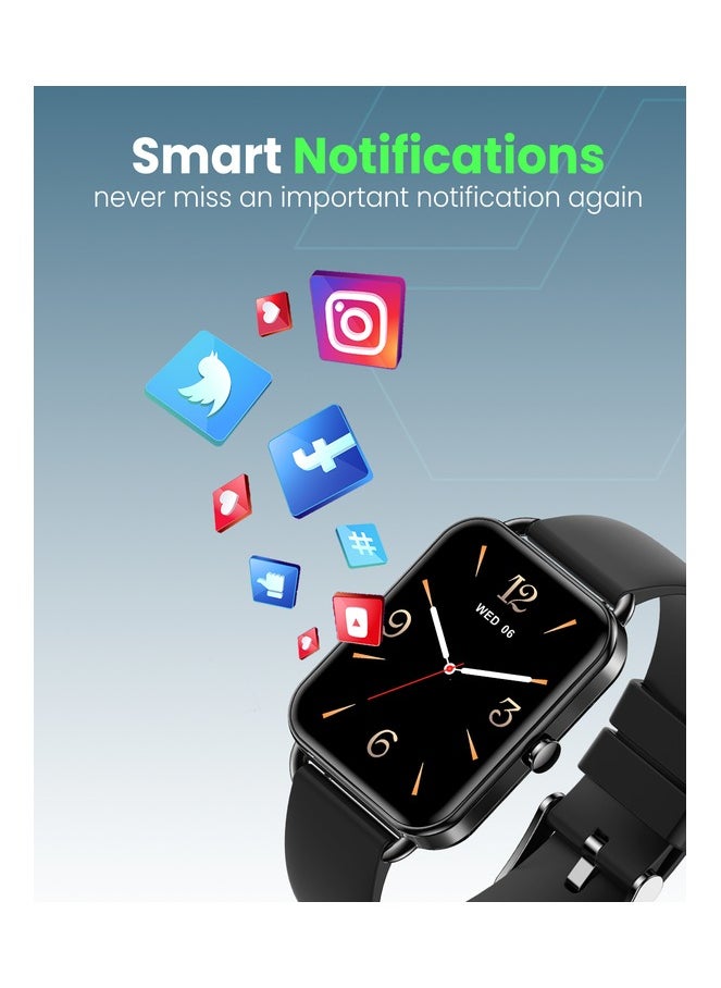 Moxedo Luna Smart Watch 1.65 Amoled HD Display 100+ Watch Faces, Bluetooth Calling Real Time Health Monitoring Fitness Smart Tracker with Camera Control for iOS and Android - Black