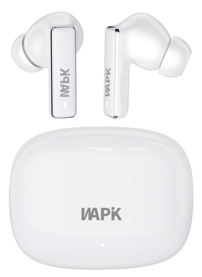 Korean Brand RS2 True Wireless Earpods, 6 Mics Hybrid ANC with AI Wind Noise Reduction, -42dB Noise Cancelling, Transparency Mode, Normal Mode, ANC Mode, 30-Hour Battery Life, Bluetooth 5.4, IPX5 Waterproof, Powerful Bass, Light Blue