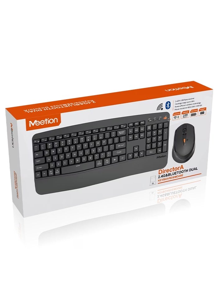 Meetion 2.4Ghz/Wireless&Bluetooth Dual Ergonomic DirectorA 2.4GHz USB Nano receiver Power-efficient wireless technology Mouse resolution 800-1200-1600 dpi